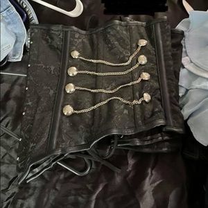 Black steampunk corset with chains